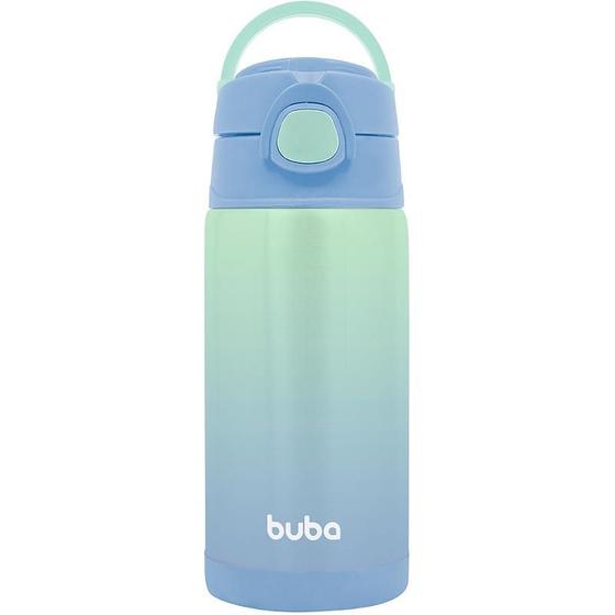 Imagem de Garrafa Térmica Buba Parede Dupla com Canudo Azul 400 ml
