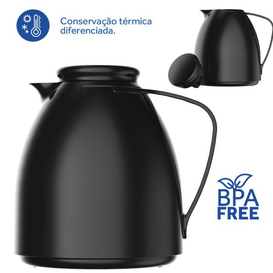 Imagem de Garrafa Térmica Bule 500ml Preto Café Chá Leite Termolar