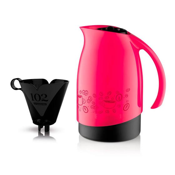 Imagem de Garrafa térmica bule Vermelho 700ml+coador suporte Sanremo café 102 água chá tereré chimarrão leite