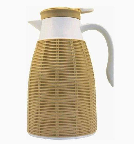 Imagem de Garrafa Termica Cafe Cha Luxo 1l De Rattan Palha 