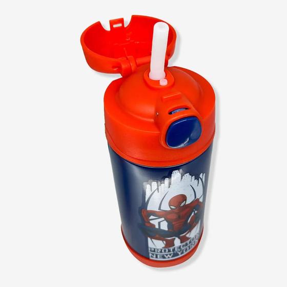 Garrafa térmica click c/canudo 300ml spider man - zona criativa Menor preço em Garrafa térmica click c/canudo 300ml spider man - zona criativa