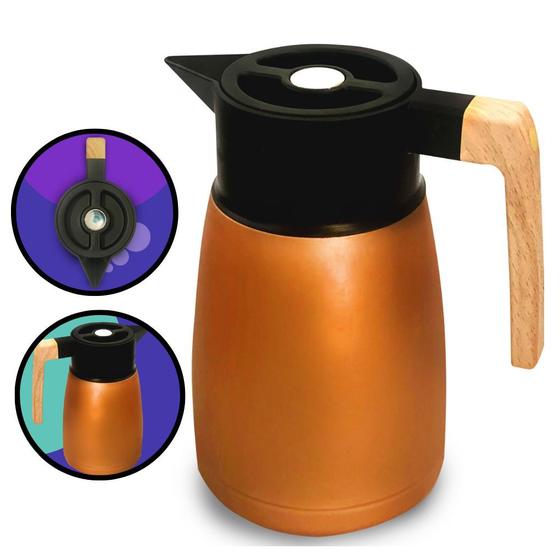 Garrafa Térmica Cobre Jarra À Vácuo Café Chá Água 1l Quente Frio Menor preço em Garrafa Térmica Cobre Jarra À Vácuo Café Chá Água 1l Quente Frio