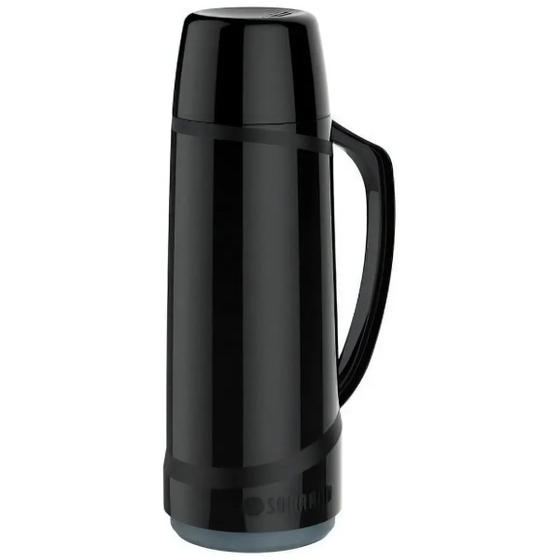 Garrafa Térmica Cristal 1 Litro Preta Soprano