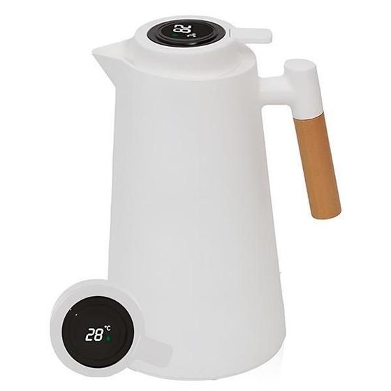 Imagem de Garrafa Térmica De 1L Branca Com Indicador De Temperatura