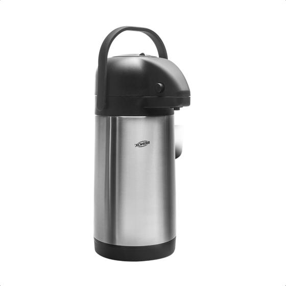 Garrafa térmica de aço inox, alumínio c/sistema a vácuo, duração de 6 horas quente ou frio 1,9L Brinox - 1389/100 Menor preço em Garrafa térmica de aço inox, alumínio c/sistema a vácuo, duração de 6 horas quente ou frio 1,9L Brinox - 1389/100