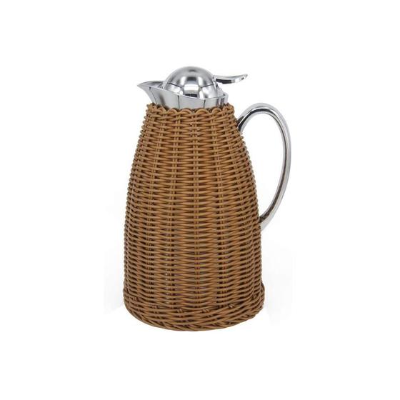 Imagem de Garrafa Térmica De Aço Inox Com Treliça Marrom 1L