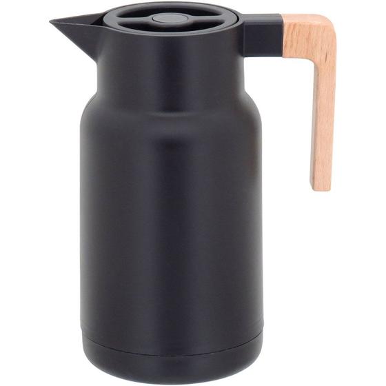 Imagem de Garrafa Térmica de Plástico Preto 1L Para Café Agua Com Alça