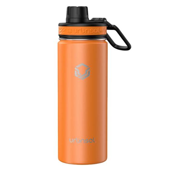 Imagem de Garrafa Térmica Em Aço Inox Com Protetor Hydrotank Cor Laranja 532ml Urbnsol