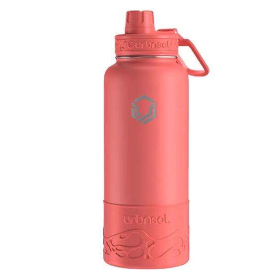 Imagem de Garrafa Térmica Em Aço Inox Com Protetor Hydrotank Cor Light Red 1180ml Urbnsol