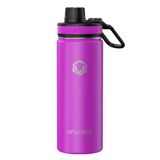 Imagem de Garrafa Térmica Em Aço Inox Com Protetor Hydrotank Cor Roxo 532ml Urbnsol