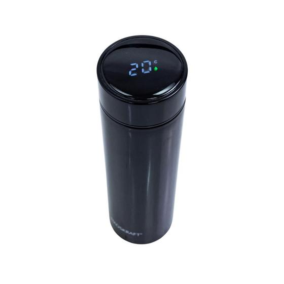 Imagem de Garrafa Térmica Em Inox 500ml Para Escola Água Suco Com Medidor Em Led