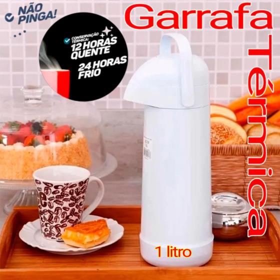 Imagem de Garrafa termica escolar cantina cozinha para café chá água 1L