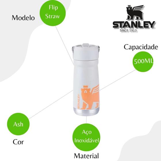 Imagem de Garrafa Térmica Flip Straw Youth Stanley 500ml - Ash