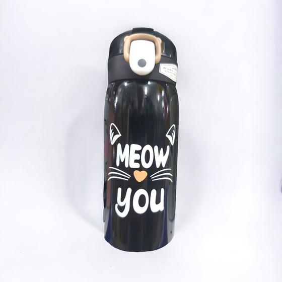 Imagem de Garrafa Térmica Gato Meow Fofo Infantil Gatinho 350 Ml