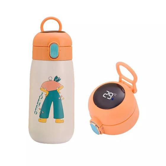 Garrafa Térmica Infantil Escolar 420ml Inox com Display Medidor Temperatura Squeeze Garrafinha Menor preço em Garrafa Térmica Infantil Escolar 420ml Inox com Display Medidor Temperatura Squeeze Garrafinha
