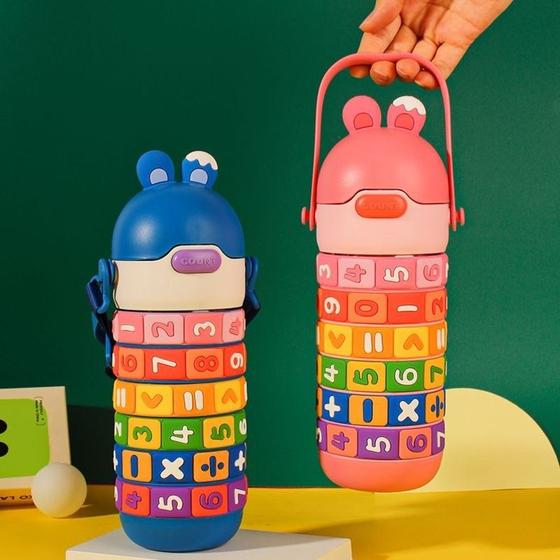 Imagem de Garrafa Térmica Infinita Aprendendo Tabuada com Diversão - 430 ML