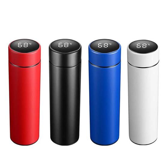 Imagem de Garrafa Térmica Inox 500ml com Infusor e Termômetro Led