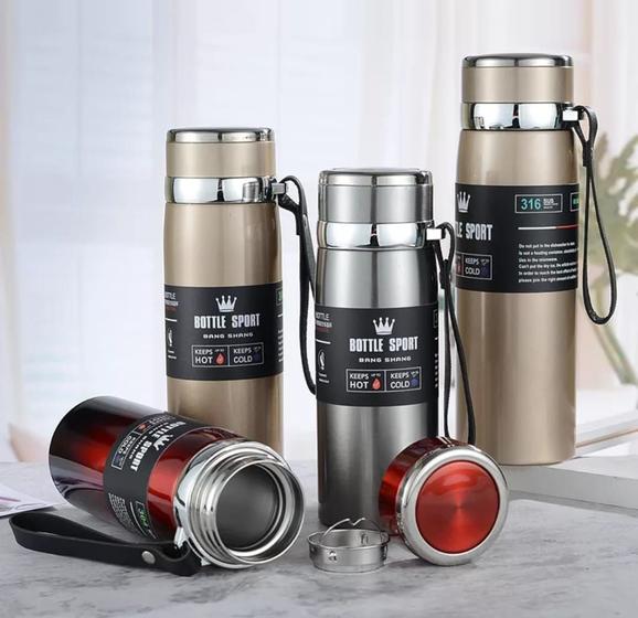 Garrafa Térmica Inox 600ml Água Gelada Vedação Com Alça Quente e Frio Menor preço em Garrafa Térmica Inox 600ml Água Gelada Vedação Com Alça Quente e Frio