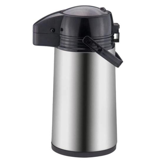 Garrafa Térmica Inox Bomba de Pressão Livon 1.9L Café Quente Menor preço em Garrafa Térmica Inox Bomba de Pressão Livon 1.9L Café Quente