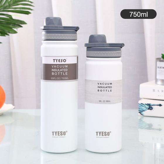 Garrafa Térmica Inox C Tampa 750ml Tyeso Branco Menor preço em Garrafa Térmica Inox C Tampa 750ml Tyeso Branco