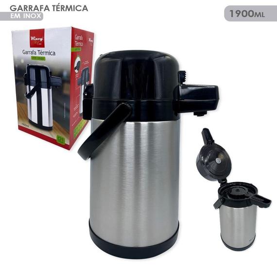 Imagem de Garrafa Térmica Inox Café Chá Leite Quente Gelado 1900Ml