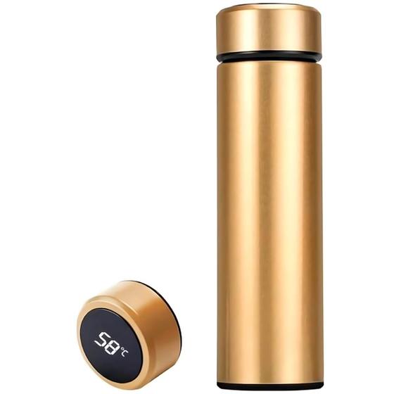 Imagem de Garrafa Térmica Inox com Display LED  500ml, Mantém Frio e Quente 12h, Sensor de Temperatura Digital