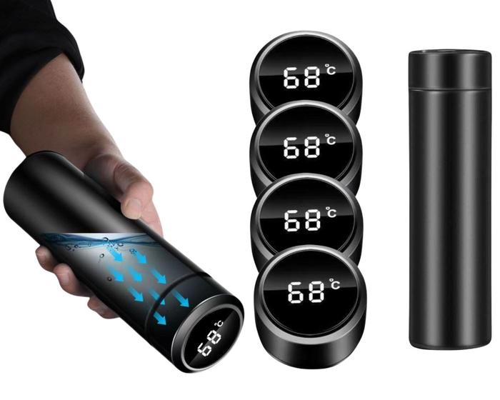 Imagem de Garrafa Térmica Inox Display Led com Temperatura 450ml Preto