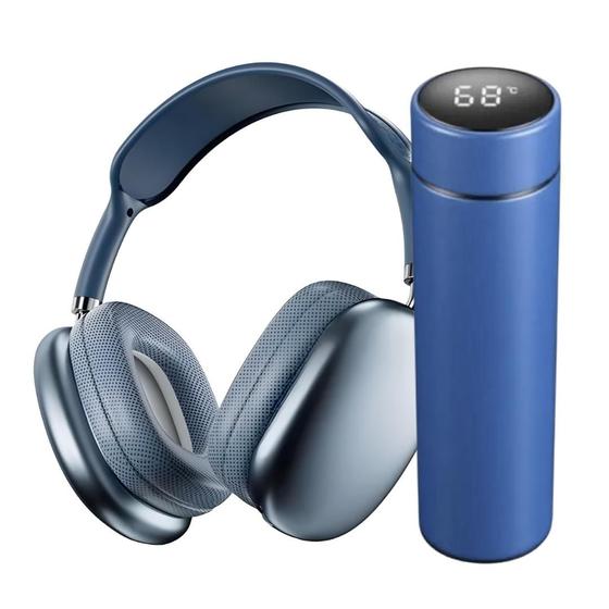 Imagem de Garrafa térmica inox inteligente com visor led de 500ml e Fone Pro 9 bluetooth 