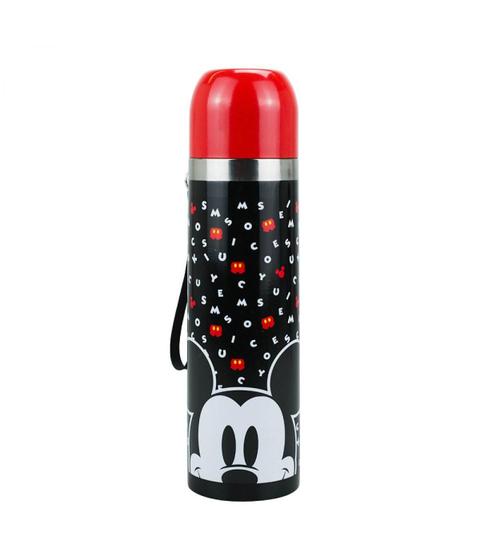 Imagem de Garrafa Térmica Inox Mickey 500ml - Alça e Copo Vermelho