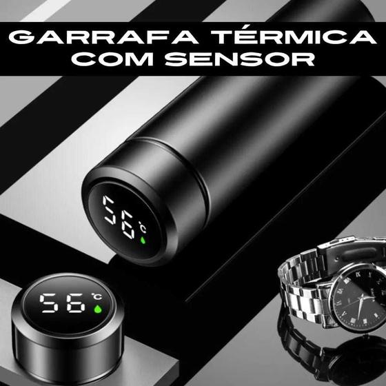 Imagem de Garrafa térmica inteligente com sensor de temperatura digital Led novidade