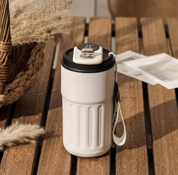Garrafa térmica inteligente com temperatura LED digital, caneca de água portátil, copo de café - Vacuum Imagem de Garrafa térmica inteligente com temperatura LED digital, caneca de água portátil, copo de café