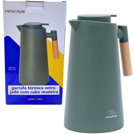 Garrafa Térmica Jade Verde Nórdica Para Café Cabo Madeira 1l 10049 Mimo ...