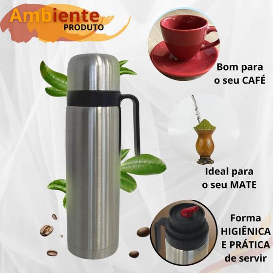 Imagem de Garrafa Térmica Madri 950 ml 100% Inox Café Chá Chimarrão