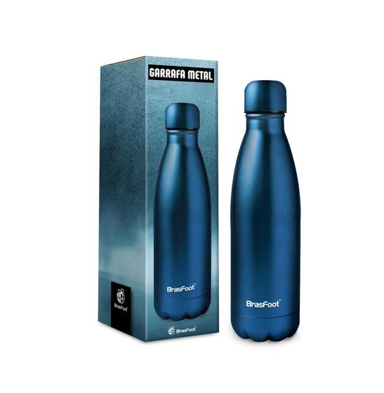 Imagem de Garrafa Térmica Metal Neo Azul Acetinado 500ml - Brasfoot