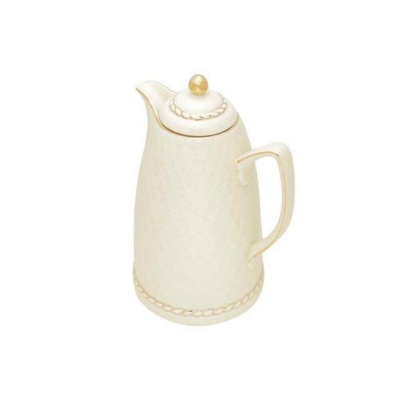 Imagem de Garrafa térmica porcelana renda creme 28cm 900ml 35491