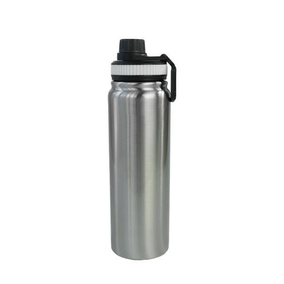 Imagem de Garrafa Térmica Prata 800ml Água Quente/frio Inox Com Alça