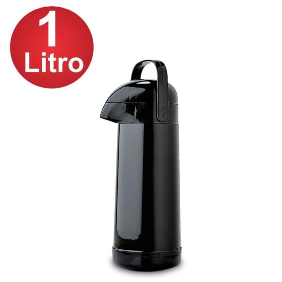 Garrafa Térmica Pressão Magic Pump 1.0l Preto Menor preço em Garrafa Térmica Pressão Magic Pump 1.0l Preto