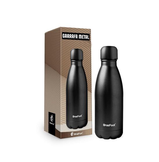 Imagem de Garrafa termica quente ou frio metal neo 350ml - preto fosco - Brasfoot Presentes