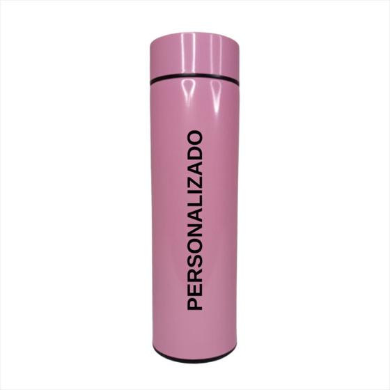 Imagem de Garrafa Térmica Rosa com LED - 500ml - Display Touch em Inox