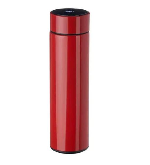 Imagem de Garrafa Térmica Sensor Termômetro Temperatura Tampa Led Digital Display Aço Inoxidável 500ml