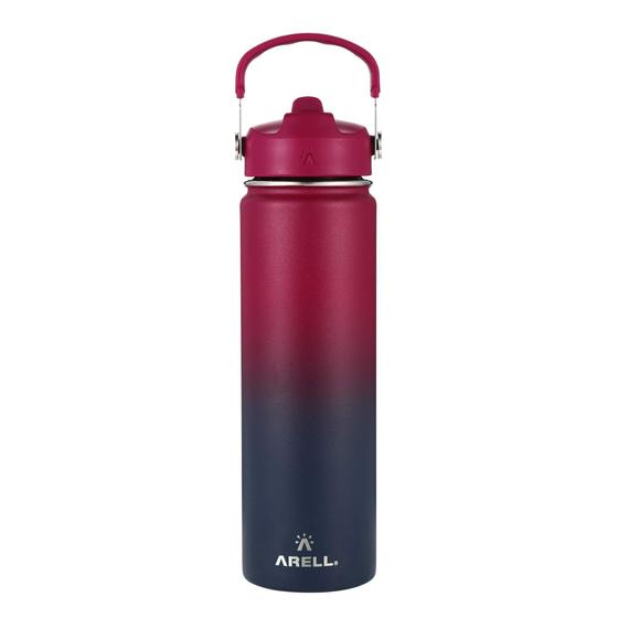 Imagem de Garrafa Térmica Straw Flask ARELL 650ML, com Isolamento a Vácuo, Wild Violet