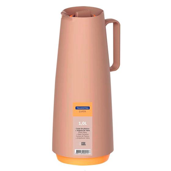 Garrafa Térmica Tramontina 1l - Exata Bege - Quente Ou Frio Menor preço em Garrafa Térmica Tramontina 1l - Exata Bege - Quente Ou Frio