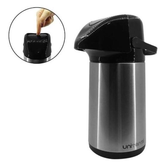 Imagem de Garrafa Térmica Unitermi Verona Pressão 600ml Inox Café Chá