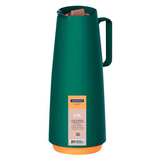 Garrafa Térmica Verde Tramontina Exata Ampola Vidro 1 Litro Menor preço em Garrafa Térmica Verde Tramontina Exata Ampola Vidro 1 Litro