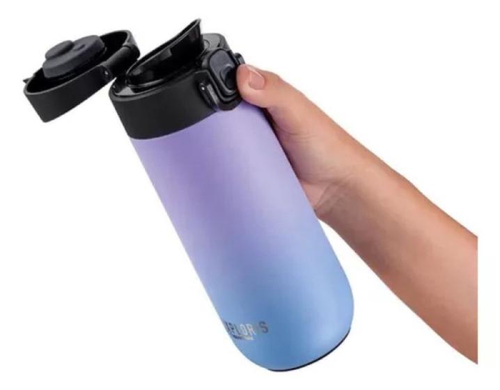 Imagem de Garrafa Térmica Xploris Tupperware 450ml Azul Com Lilas