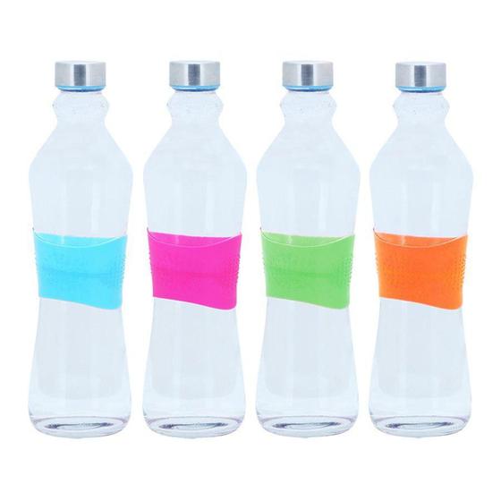 Imagem de Garrafa vidro grip color silicone 500 ml - Lazi