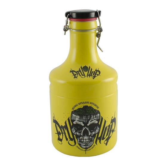 Imagem de Garrafão Growler para Chopp ou Cerveja Cerâmico 2 Litros  (STEEL-DRY HOP) AMARELO Ceraflame