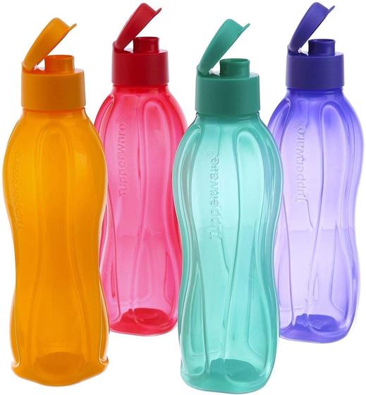 Imagem de Garrafas de água Tupperware Fliptop de 500 ml cores diversas - 4unidades
