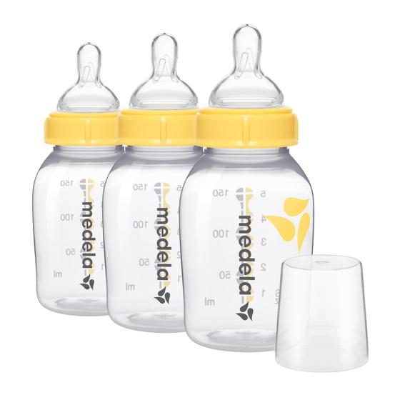 Imagem de Garrafas de alimentação e armazenamento Medela Slow Flow 150mL, pacote com 3