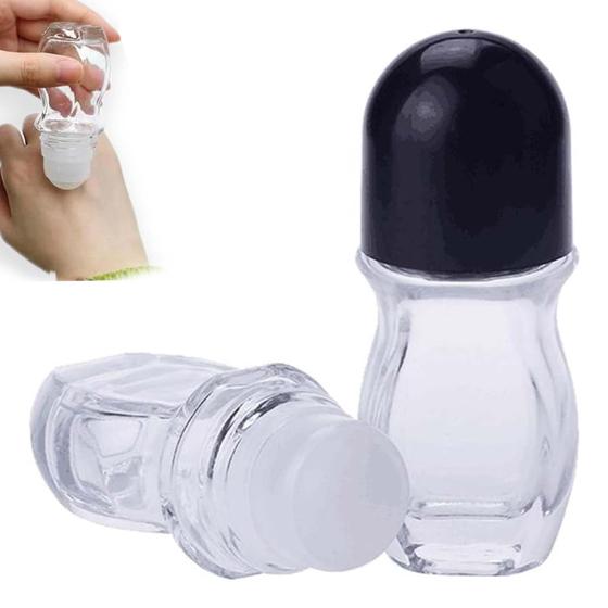 Imagem de Garrafas de Vidro Vazias de 30ml com Rolo de Plástico - Pacote com [Número de unidades]